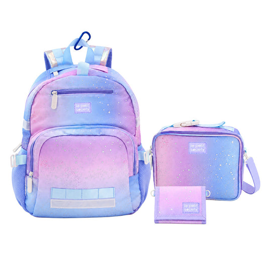 Essential School Bundle - Metallic Galaxy Single Pocket Backpack, Munch Mini & Wallet (7-10Y)