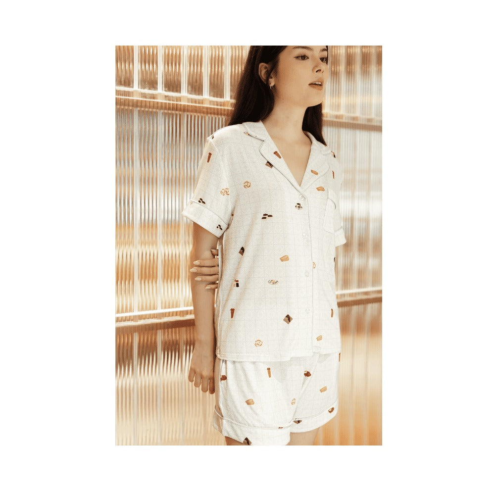 Signature Pyjamas Set in Kopitiam Jade by Selenight Co