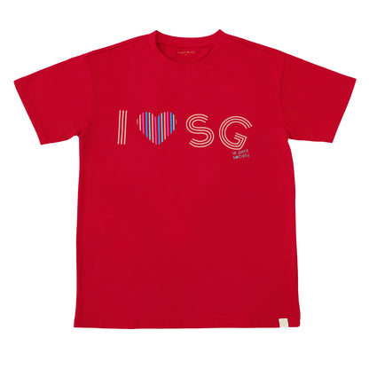 A Singapore Series - "I Love SG" Adult Tee in Red by Le Petit Society — image 2