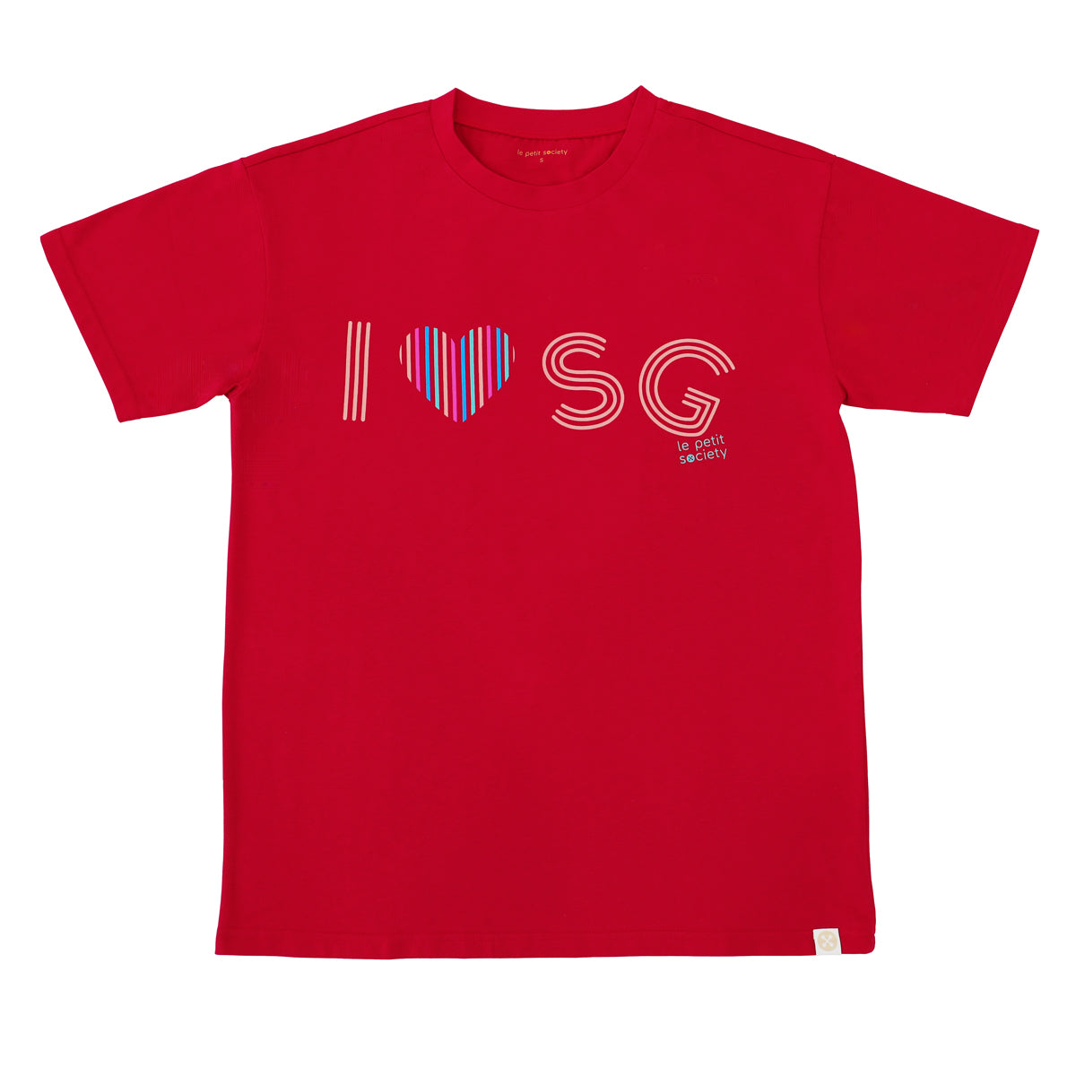 A Singapore Series - "I Love SG" Adult Tee in Red by Le Petit Society — image 5