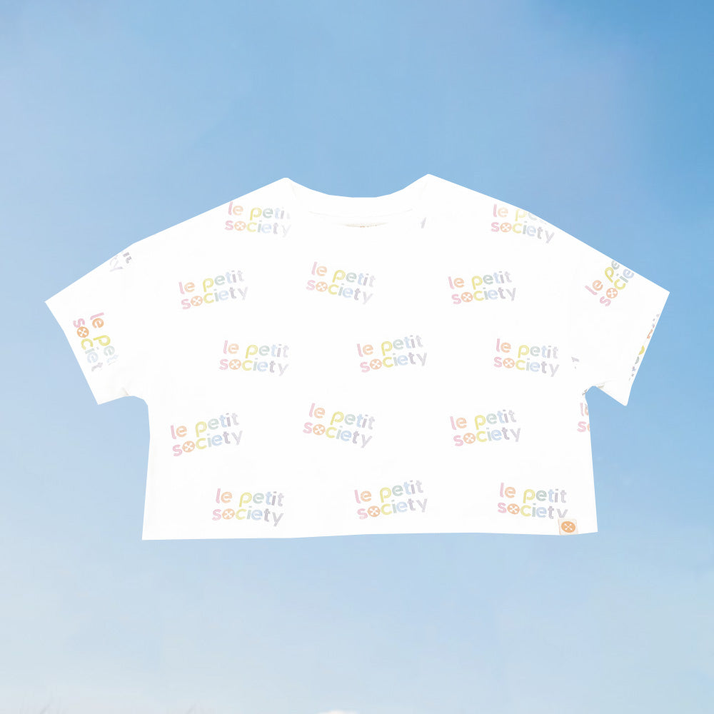 Made For Play - Adult Ladies Crop Top in Rainbow Logo by Le Petit Society — image 3