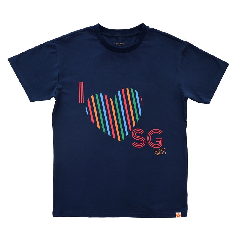 A Singapore Series - "I Love SG" Adult Tee in Navy by Le Petit Society — image 8