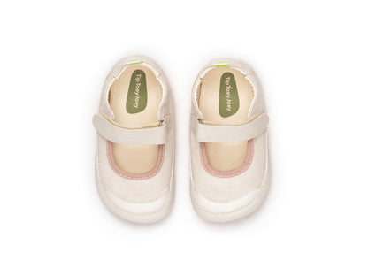 Gaia Green Mary Janes in Lona Cream / Lona Rosa Quartzo by Tip Toey Joey