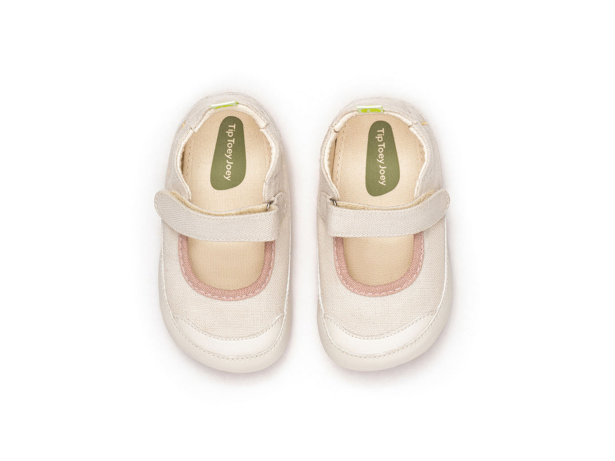 Gaia Green Mary Janes in Lona Cream / Lona Rosa Quartzo by Tip Toey Joey — image 8