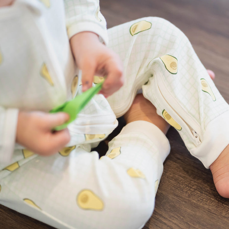 Baby Organic Zip Sleepsuit in Avocado Print (Personalisable) by Le Petit Society — image 12