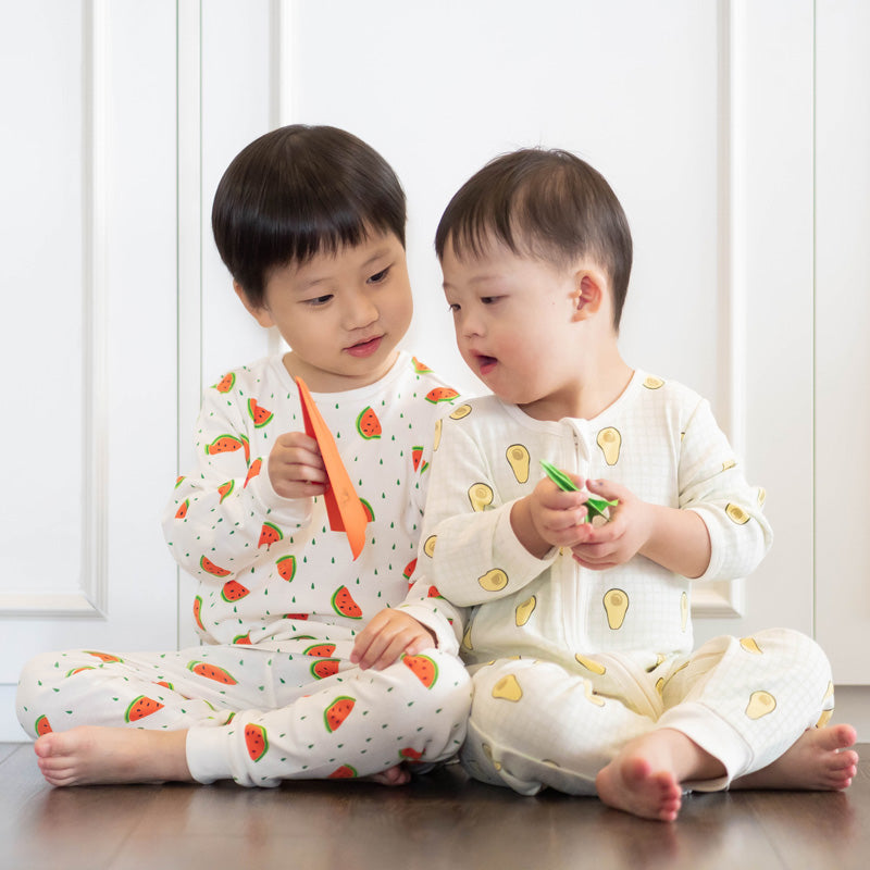 Baby Organic Zip Sleepsuit in Avocado Print (Personalisable) by Le Petit Society — image 14