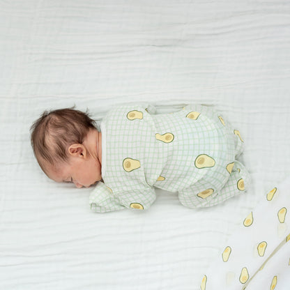 Baby Organic Zip Sleepsuit in Avocado Print (Personalisable) by Le Petit Society — image 15