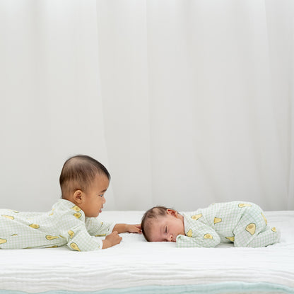 Baby Organic Zip Sleepsuit in Avocado Print (Personalisable) by Le Petit Society — image 4
