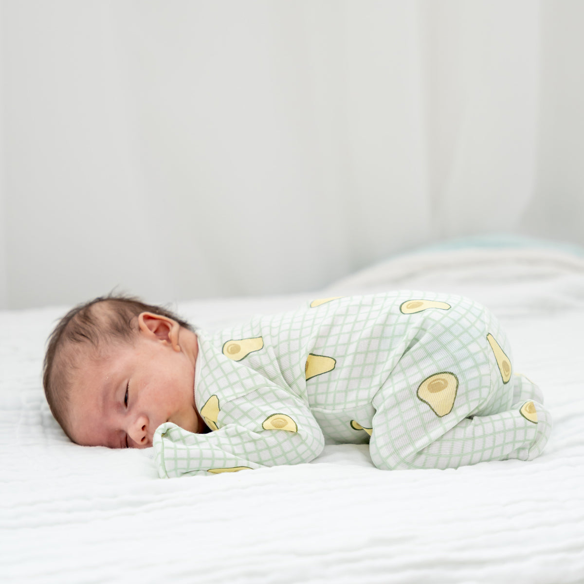 Baby Organic Zip Sleepsuit in Avocado Print (Personalisable) by Le Petit Society — image 5