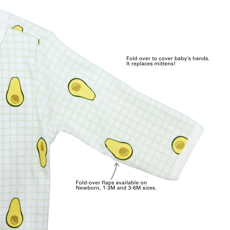 Baby Organic Zip Sleepsuit in Avocado Print (Personalisable) by Le Petit Society — image 7