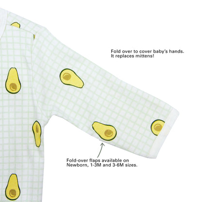 Baby Organic Zip Sleepsuit in Avocado Print (Personalisable) by Le Petit Society — image 7