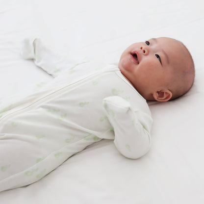 Baby Bamboo Sleepsuit in Pear Print by Le Petit Society — image 4