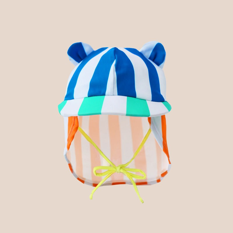 Baby Bear Sunhat in Rainbow Stripes by Le Petit Society
