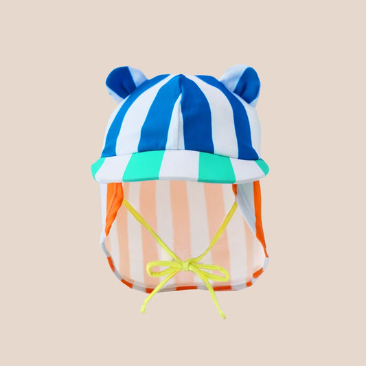Baby Bear Sunhat in Rainbow Stripes by Le Petit Society