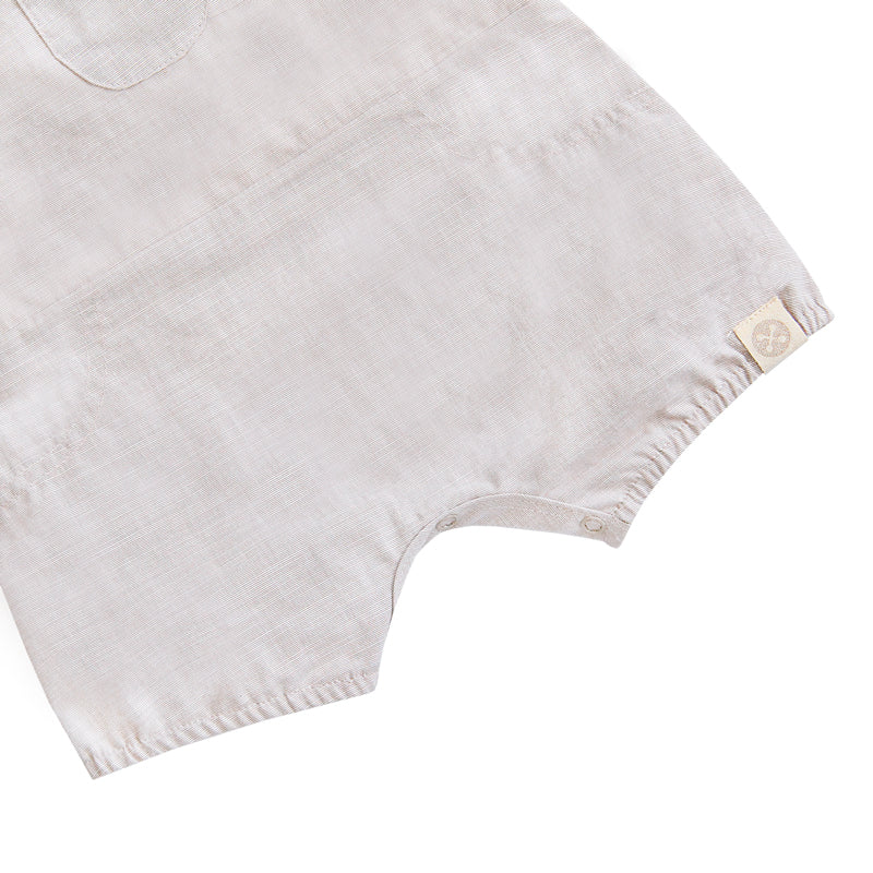 Papa & Mini - Baby Boy Overalls in Grey by Le Petit Society — image 4