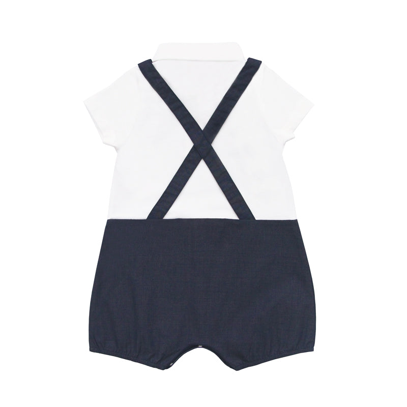 Papa & Mini - Baby Boy Overalls in Navy (Personalisable) by Le Petit Society — image 4