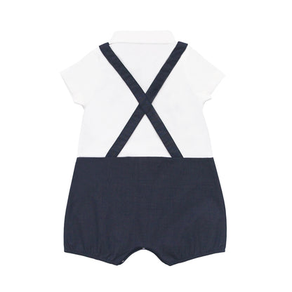Papa & Mini - Baby Boy Overalls in Navy (Personalisable) by Le Petit Society — image 4