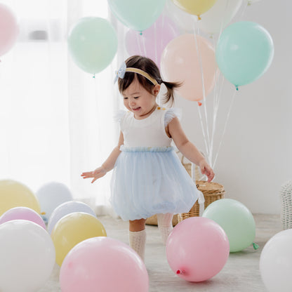 Flower Girl Series - Baby Bubble Dress in Blue by Le Petit Society — image 4