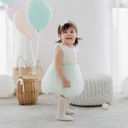 Flower Girl Series - Baby Bubble Dress in Mint by Le Petit Society — image 6