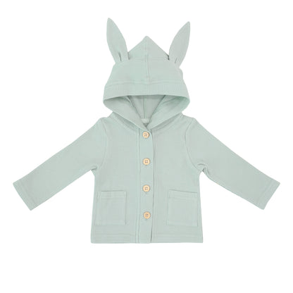 Baby Bunny Cardigan in Sage Waffle Jersey by Le Petit Society — image 8