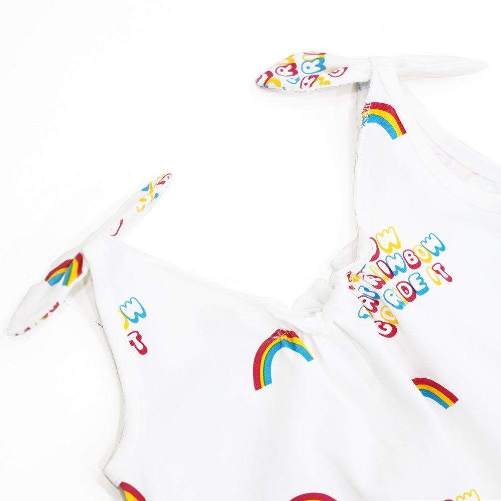 Made For Play in Baby Girl Rainbow Bubble Romper by Le Petit Society — image 2