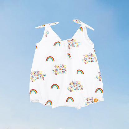 Made For Play in Baby Girl Rainbow Bubble Romper by Le Petit Society — image 6