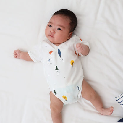 Baby Organic Kimono Romper in Bear Print by Le Petit Society — image 9