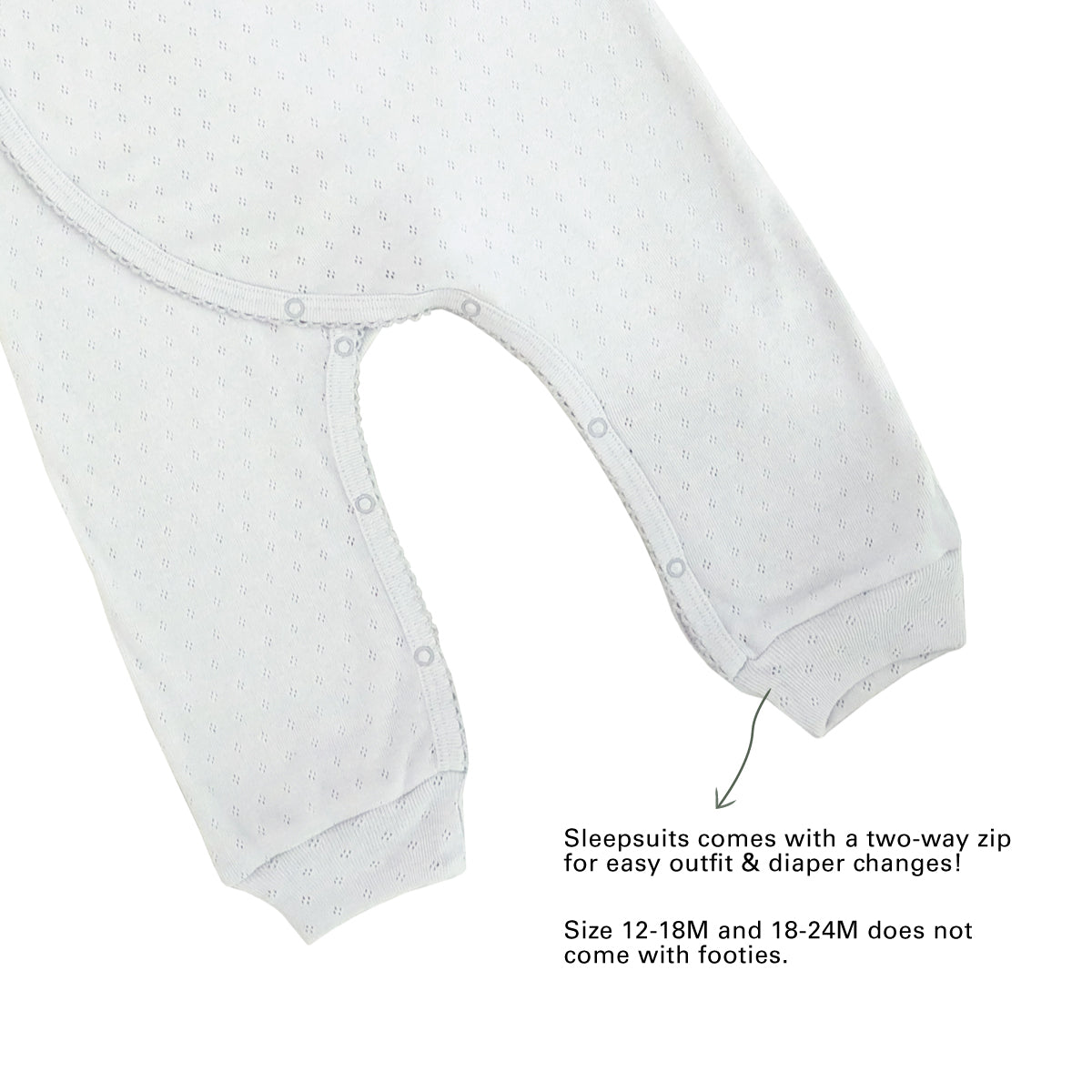 Organic Baby Long Sleeve Kimono Sleepsuit in Grey by Le Petit Society — image 10