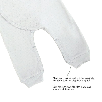 Organic Baby Long Sleeve Kimono Sleepsuit in Grey by Le Petit Society — image 10