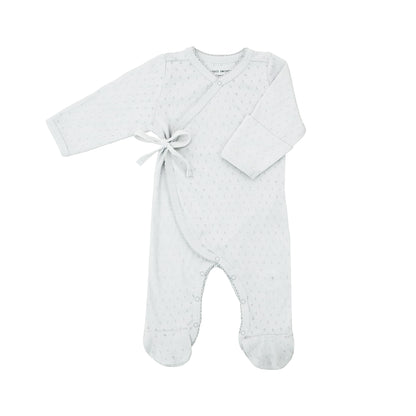 Organic Baby Long Sleeve Kimono Sleepsuit in Grey by Le Petit Society — image 3