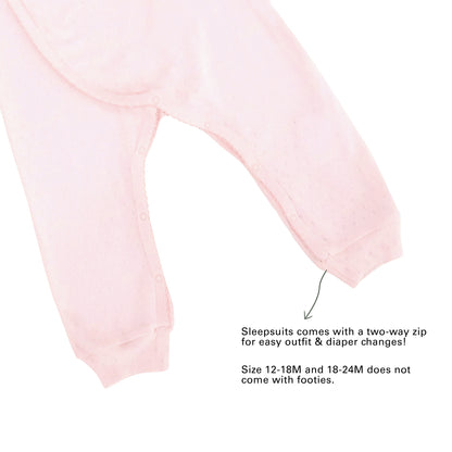 Organic Baby Long Sleeve Kimono Sleepsuit in Pink by Le Petit Society — image 7