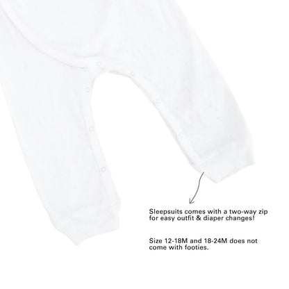 Organic Baby Long Sleeve Kimono Sleepsuit in White by Le Petit Society — image 8