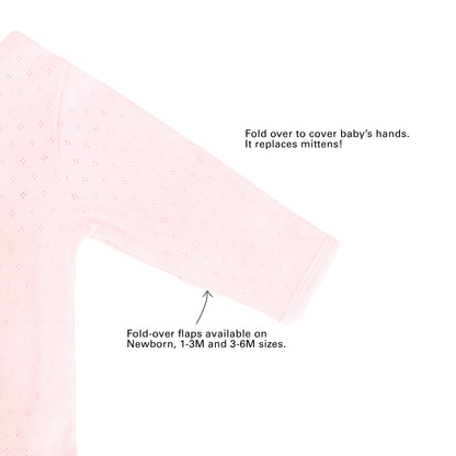 Baby Organic Long Sleeve Kimono Romper in Pink by Le Petit Society — image 4