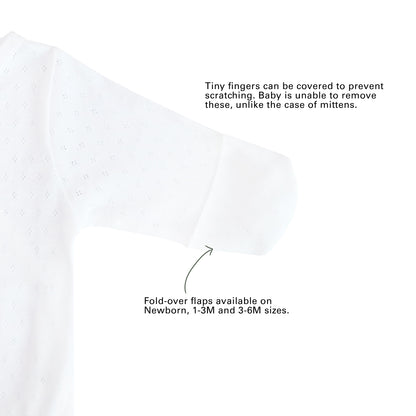 Organic Baby Long Sleeve Kimono Sleepsuit in White by Le Petit Society — image 6