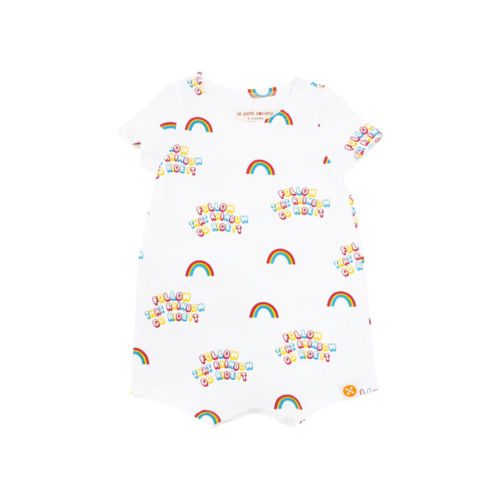 Made For Play in Baby Rainbow Romper by Le Petit Society — image 3