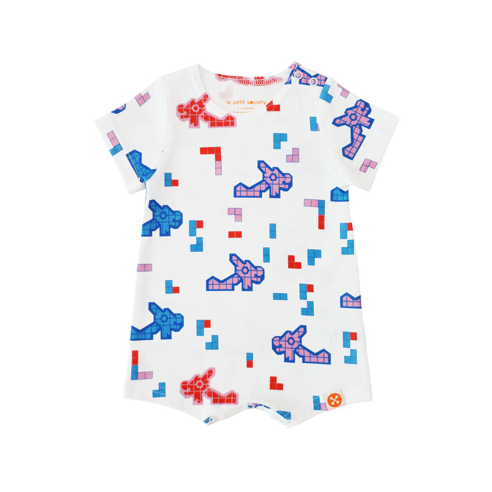 A Singapore Series - Baby Romper in Dragon Playground Print by Le Petit Society — image 7