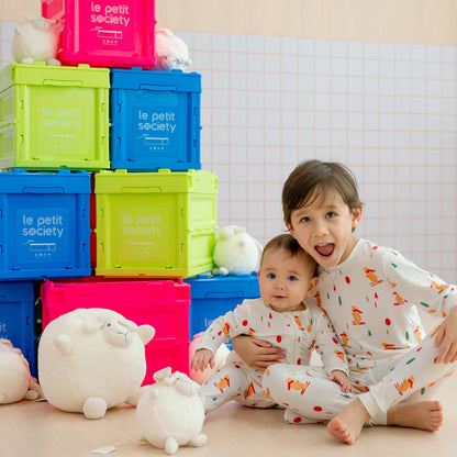 Kids Bamboo Pyjamas in Ski Bear Print by Le Petit Society — image 2