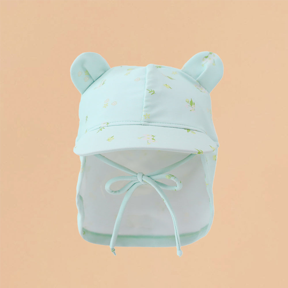 Baby Sunhat in Mint Floral Print by Le Petit Society — image 3