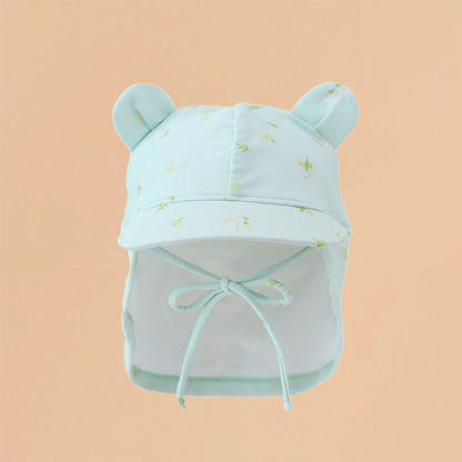 Baby Sunhat in Mint Floral Print by Le Petit Society — image 3
