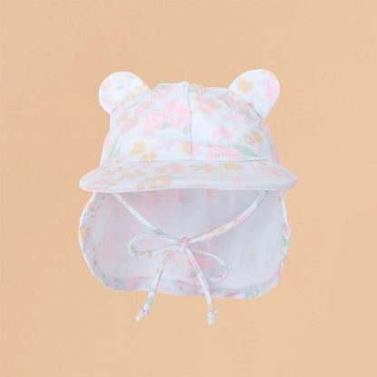 Baby Sunhat in Pastel Floral Print by Le Petit Society