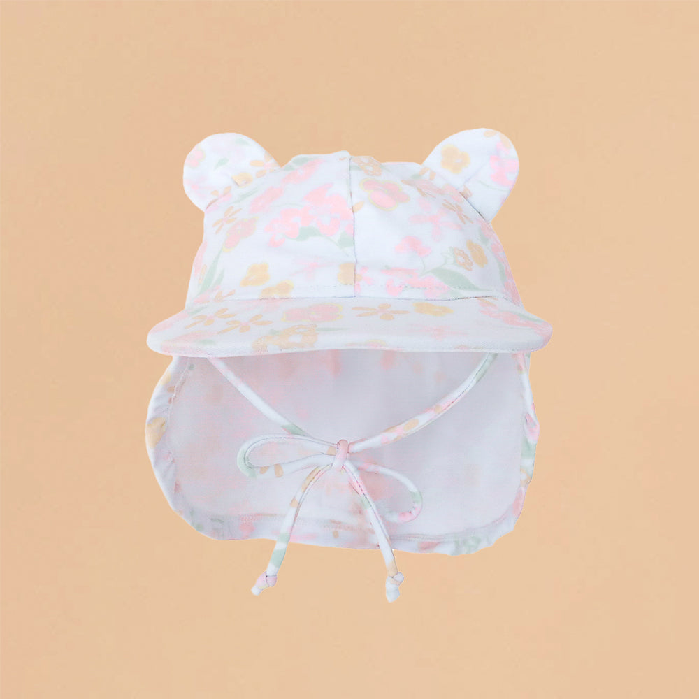 Baby Sunhat in Pastel Floral Print by Le Petit Society — image 4