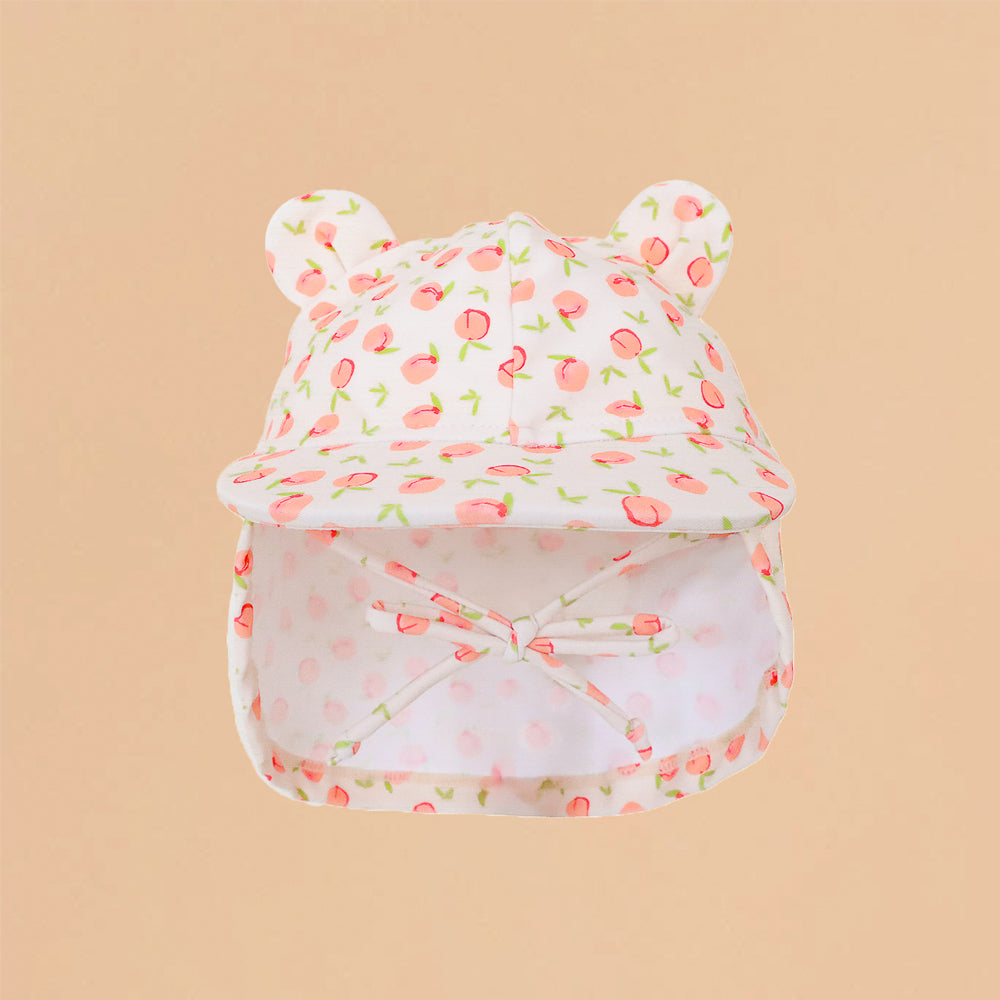 Baby Sunhat in Peach Print by Le Petit Society
