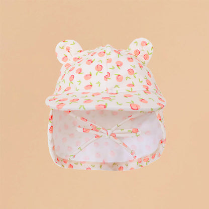 Baby Sunhat in Peach Print by Le Petit Society