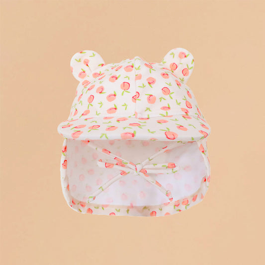 Baby Sunhat in Peach Print by Le Petit Society