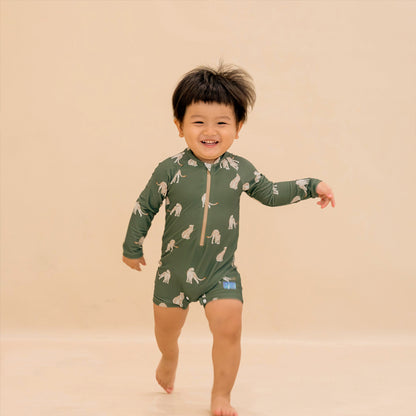 Baby Swimsuit in Leopard Print by Le Petit Society