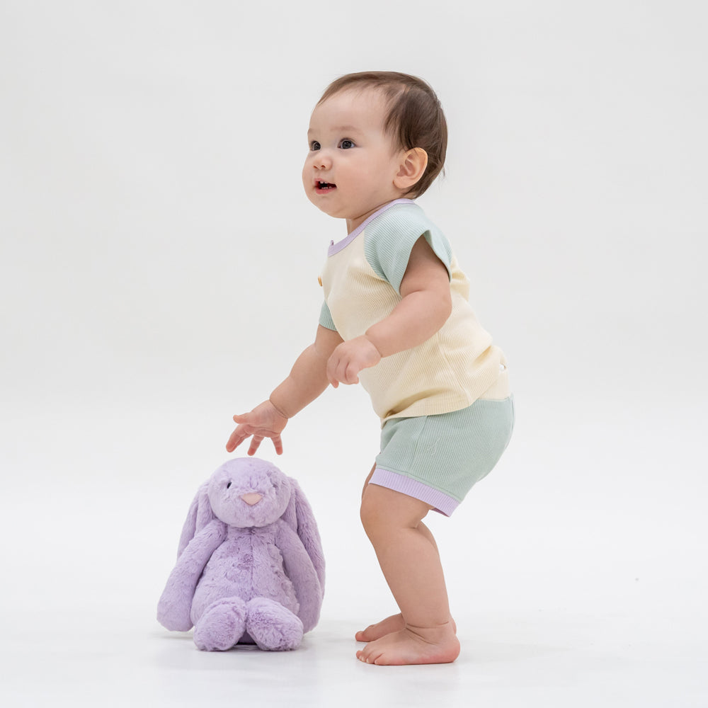 Baby Boxers in Sage Waffle Jersey by Le Petit Society — image 5