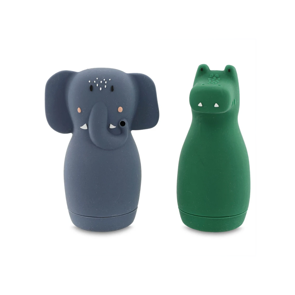 Bath Toy Splashing Animals - Mrs Elephant & Mr Crocodile by Trixie by Le Petit Society