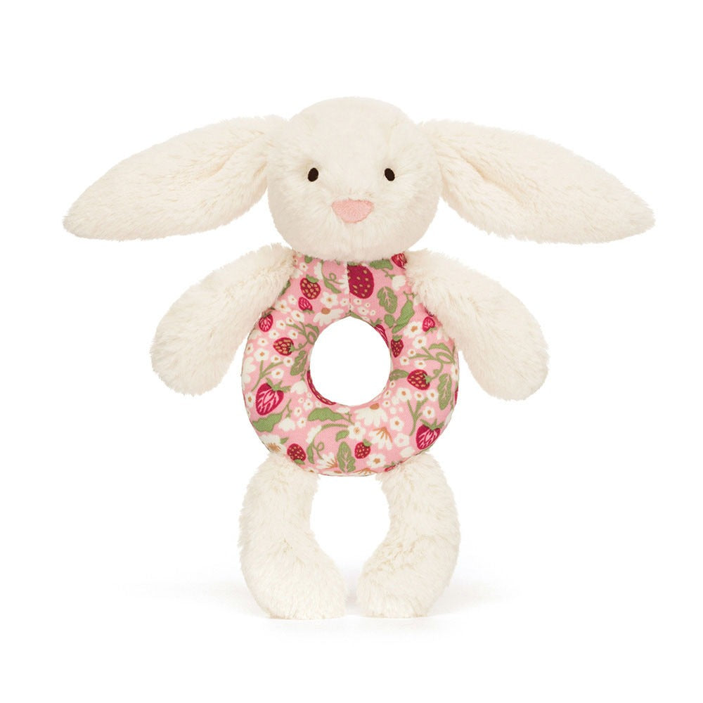 Blossom Cream Bunny 'Berry' Ring Rattle by Jellycat