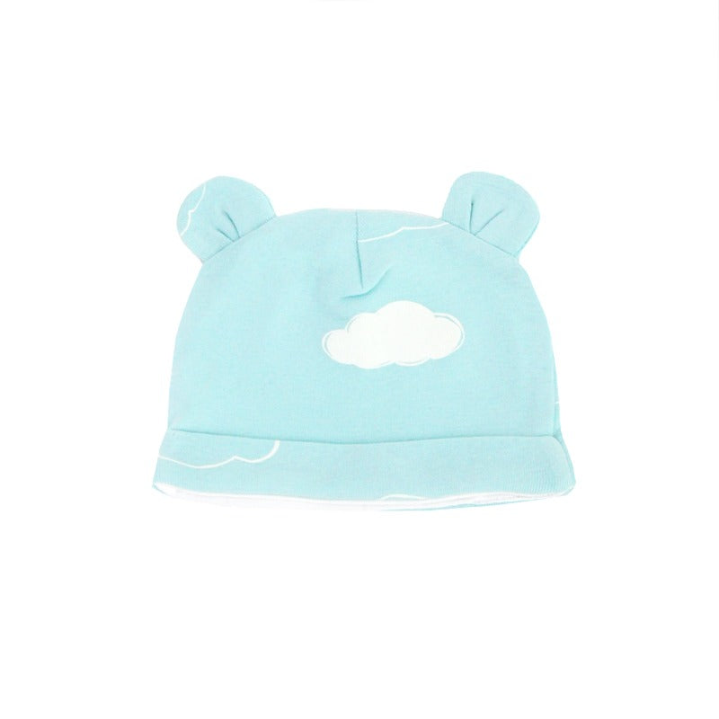 Baby Organic Bear Hat in Cloud Print by Le Petit Society
