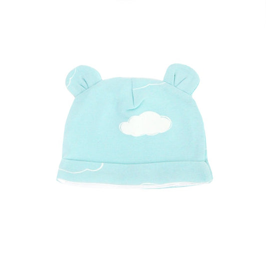 Baby Organic Bear Hat in Cloud Print by Le Petit Society